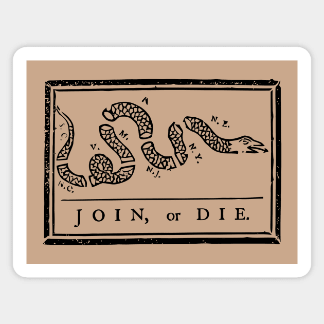 Join or Die Snake - U.S. History Sticker by warishellstore